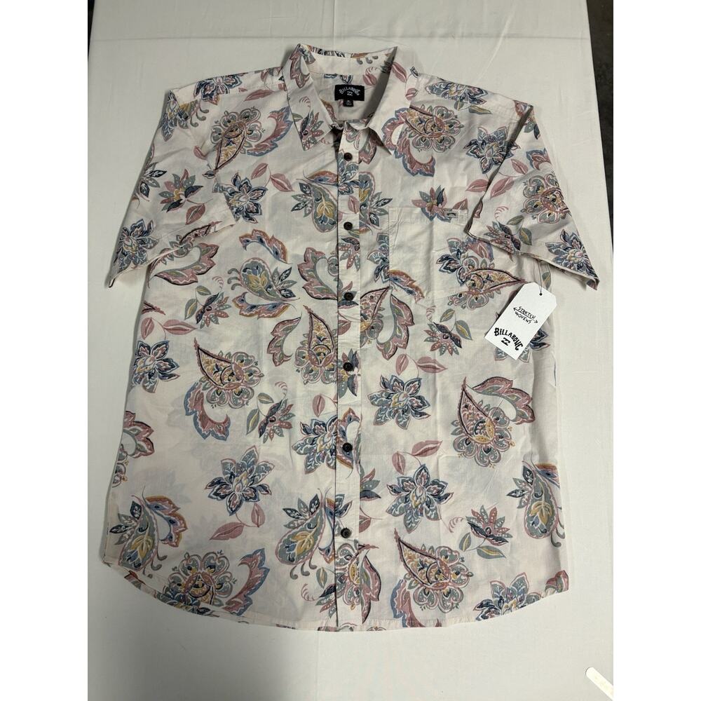Billabong Sundays Short Sleeve Button Up Shirt Woven Hawaiian Mens Medium NWT